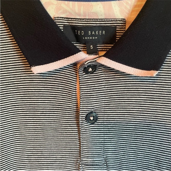 Men's Ted Baker Striped Polo size 5 or Large - Picture 5 of 12